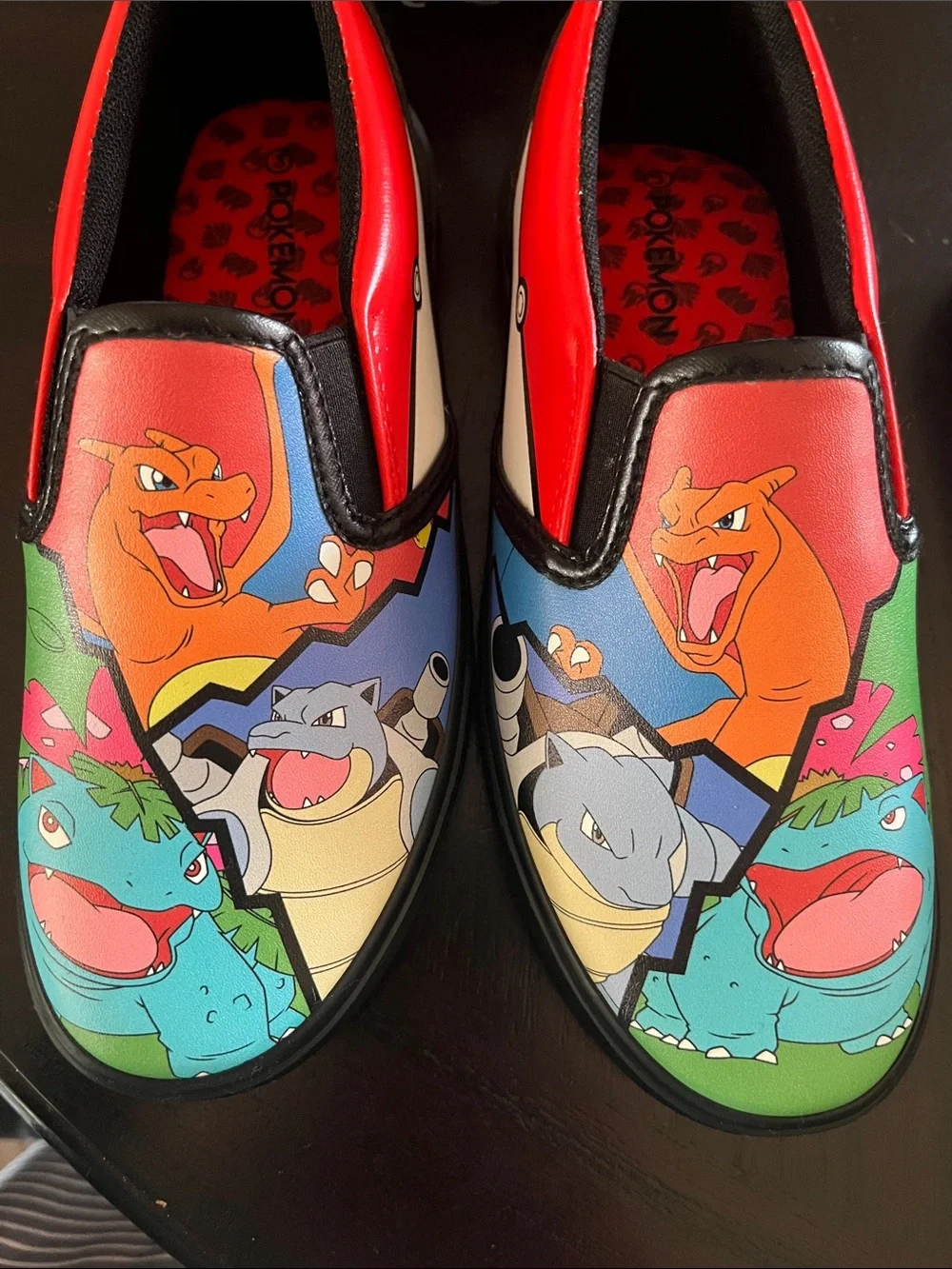 Kids' Red Multicolor Slip-On Pokemon Shoes